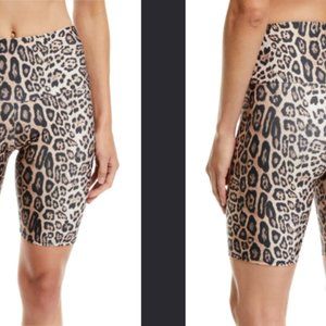 Onzie High-Rise Leopard-Print Activewear Bike Shorts - Sz S/M